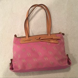 Dooney & Bourke Pink and Tan Handbag Purse